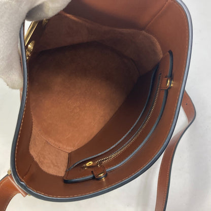 CELINE Shoulder Bag 193043CKA leather Brown BUCKET MAILLON TRIOMPHE Maillon Triomphe Bucket Bag Women Used