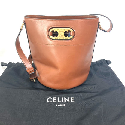 CELINE Shoulder Bag 193043CKA leather Brown BUCKET MAILLON TRIOMPHE Maillon Triomphe Bucket Bag Women Used