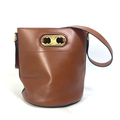 CELINE Shoulder Bag 193043CKA leather Brown BUCKET MAILLON TRIOMPHE Maillon Triomphe Bucket Bag Women Used