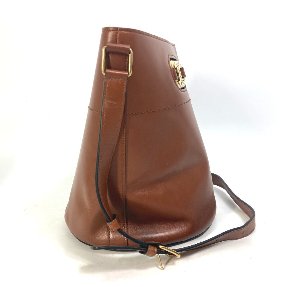 CELINE Shoulder Bag 193043CKA leather Brown BUCKET MAILLON TRIOMPHE Maillon Triomphe Bucket Bag Women Used