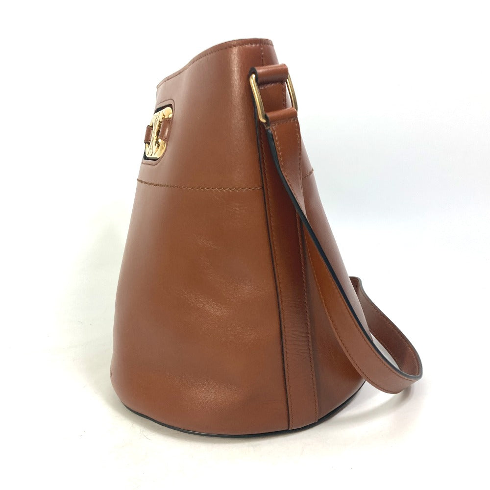 CELINE Shoulder Bag 193043CKA leather Brown BUCKET MAILLON TRIOMPHE Maillon Triomphe Bucket Bag Women Used
