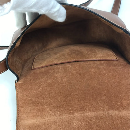 CELINE Shoulder Bag 198263DU3 leather Brown Crossbody pochette Folco Cuir Triomphe Women Used