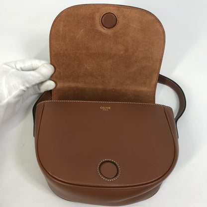 CELINE Shoulder Bag 198263DU3 leather Brown Crossbody pochette Folco Cuir Triomphe Women Used