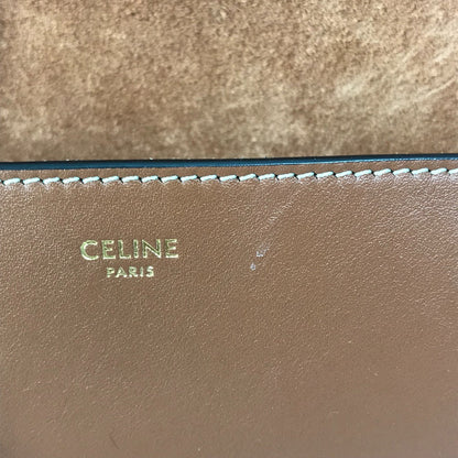 CELINE Shoulder Bag 198263DU3 leather Brown Crossbody pochette Folco Cuir Triomphe Women Used