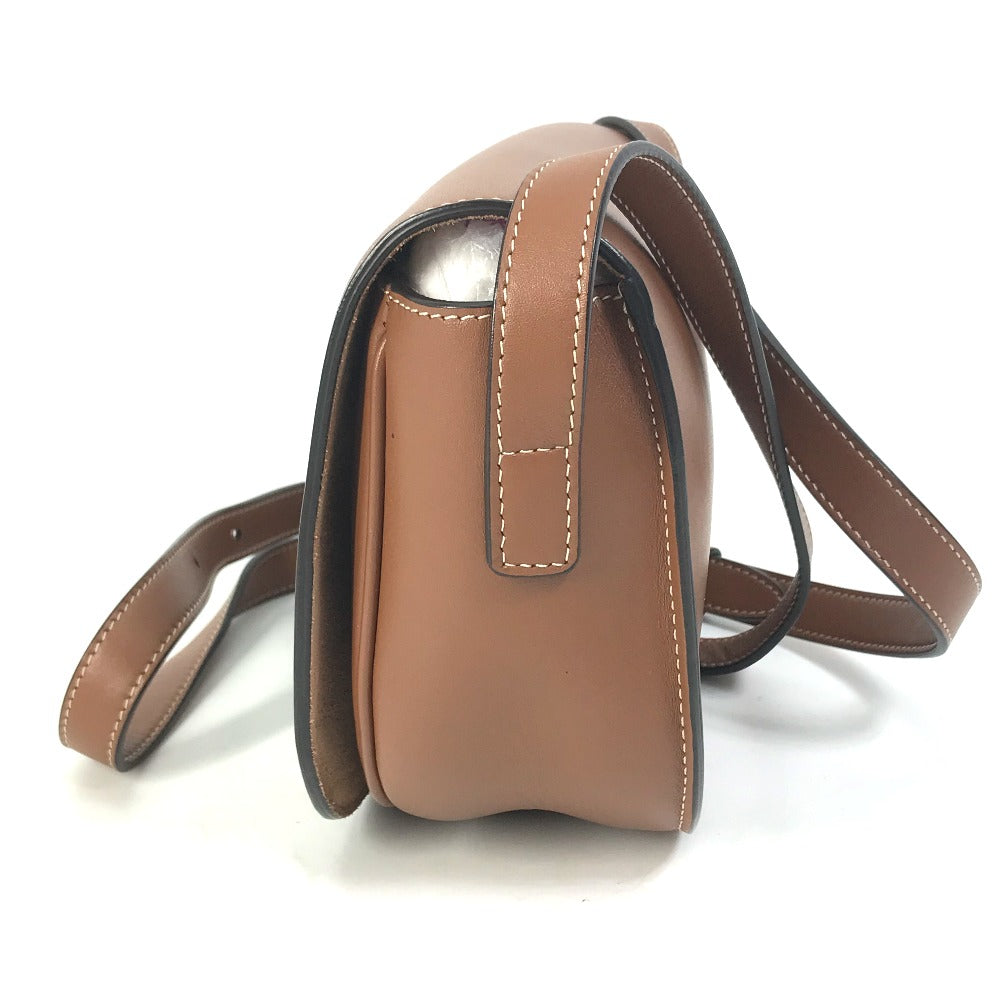 CELINE Shoulder Bag 198263DU3 leather Brown Crossbody pochette Folco Cuir Triomphe Women Used
