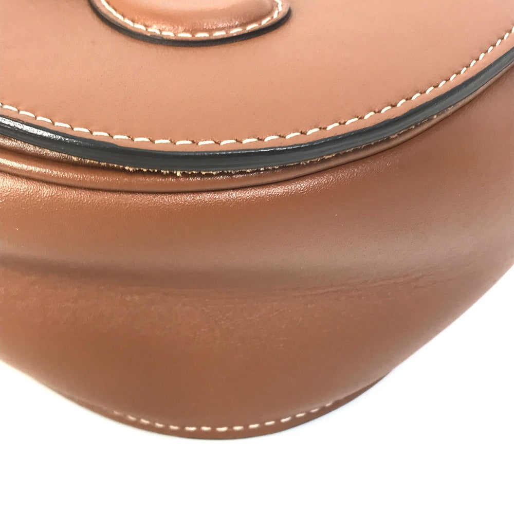 CELINE Shoulder Bag 198263DU3 leather Brown Crossbody pochette Folco Cuir Triomphe Women Used