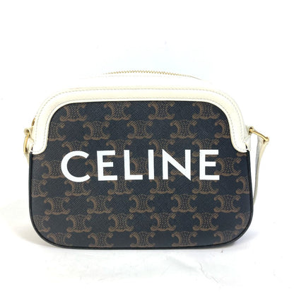 CELINE Shoulder Bag Canvas / leather Brown triomphe logo Women Secondhand