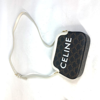 CELINE Shoulder Bag Canvas / leather Brown triomphe logo Women Secondhand