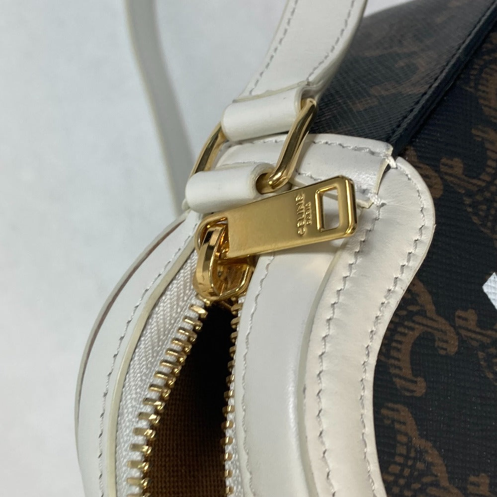 CELINE Shoulder Bag Canvas / leather Brown triomphe logo Women Secondhand