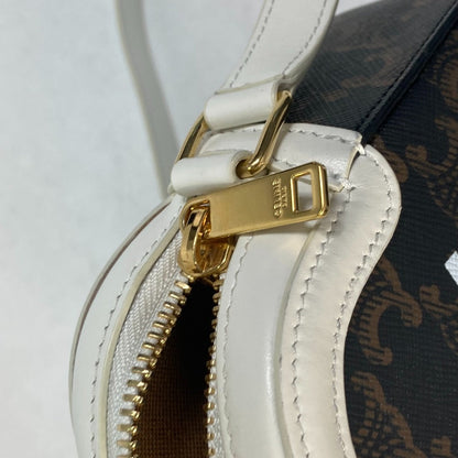 CELINE Shoulder Bag Canvas / leather Brown triomphe logo Women Secondhand