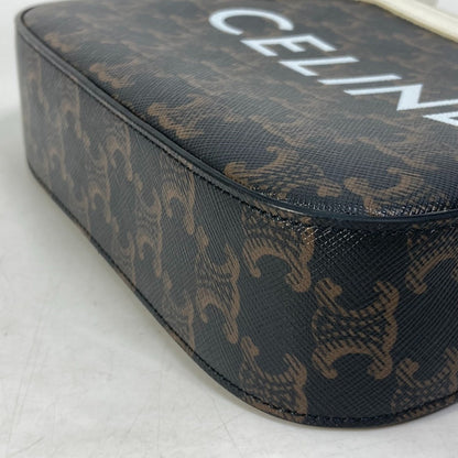 CELINE Shoulder Bag Canvas / leather Brown triomphe logo Women Secondhand
