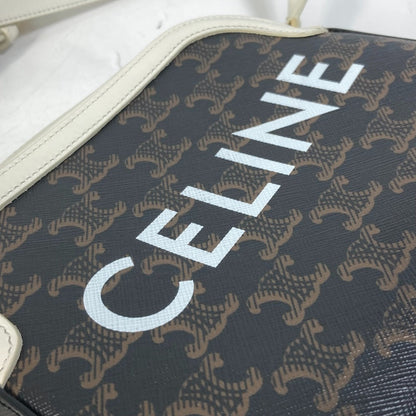 CELINE Shoulder Bag Canvas / leather Brown triomphe logo Women Secondhand