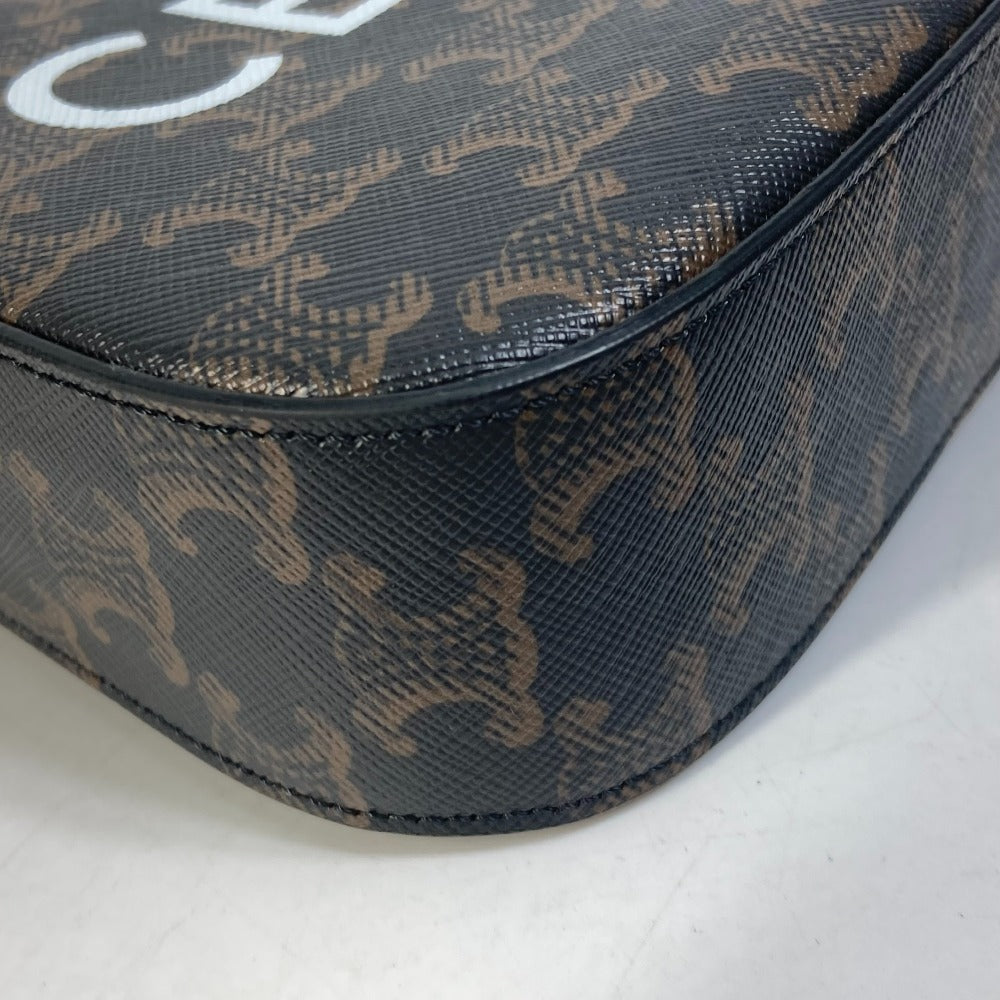 CELINE Shoulder Bag Canvas / leather Brown triomphe logo Women Secondhand