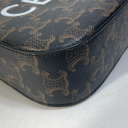 CELINE Shoulder Bag Canvas / leather Brown triomphe logo Women Secondhand