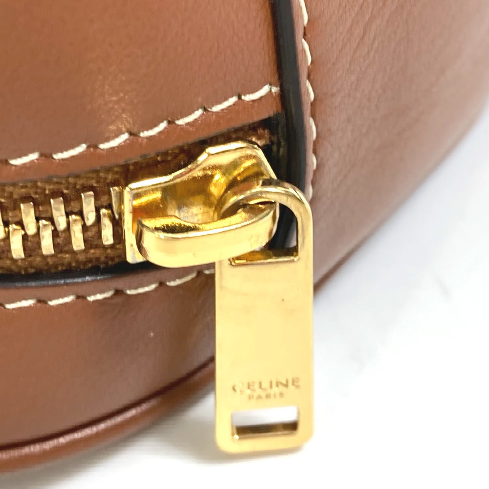 CELINE Shoulder Bag leather Brown Heart medium logo Women Used
