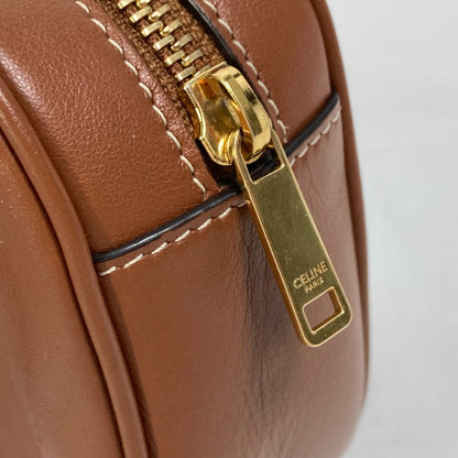 CELINE Shoulder Bag leather Brown Heart medium logo Women Used