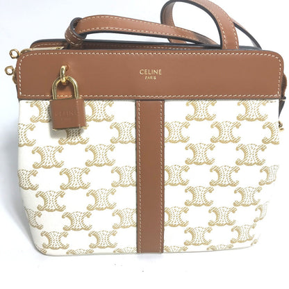 CELINE Shoulder Bag 191992BZJ leather white Teen Cava de France Women Used