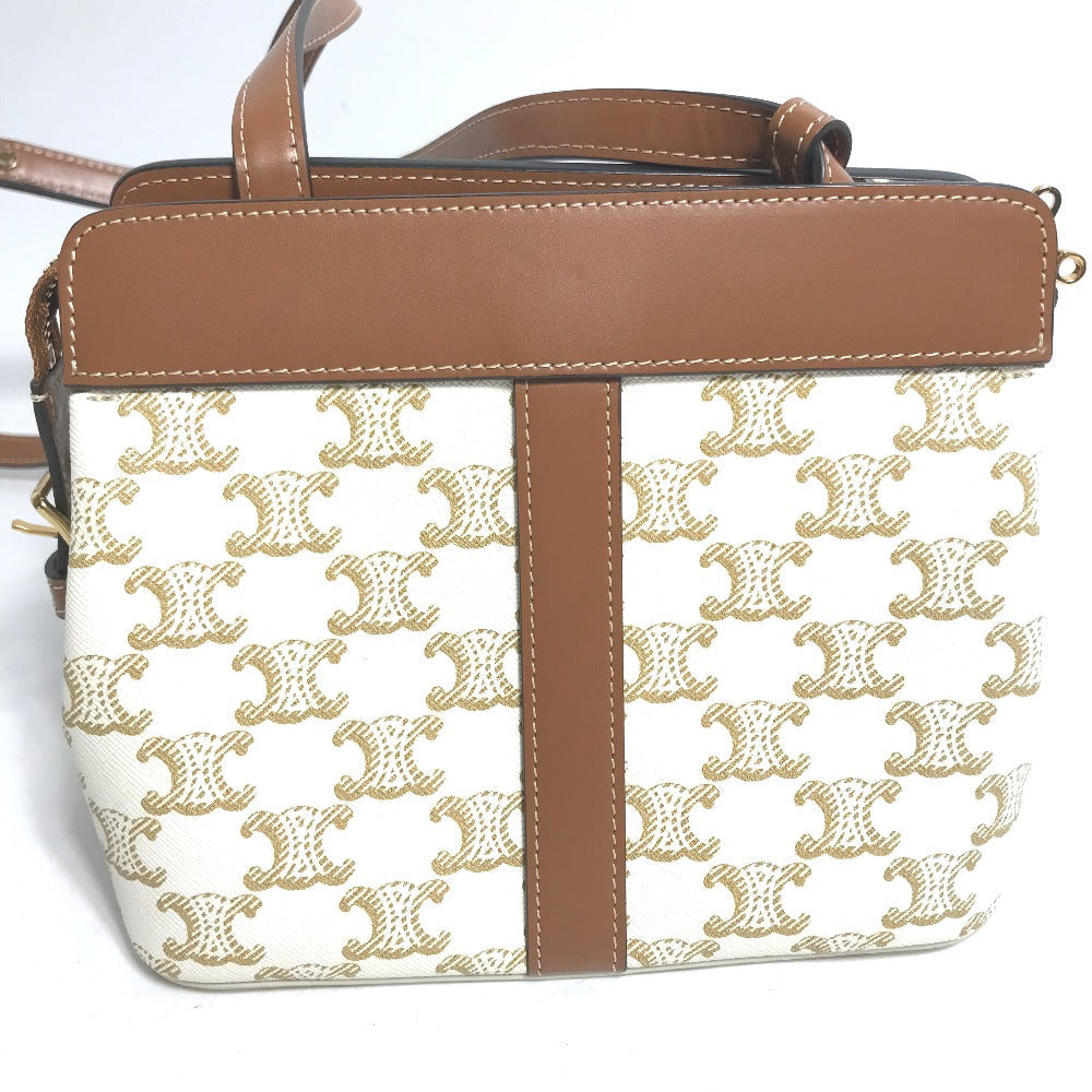 CELINE Shoulder Bag 191992BZJ leather white Teen Cava de France Women Used