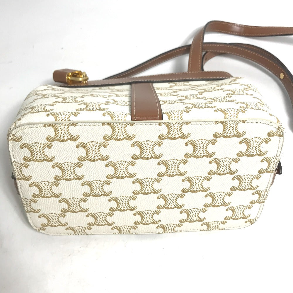 CELINE Shoulder Bag 191992BZJ leather white Teen Cava de France Women Used