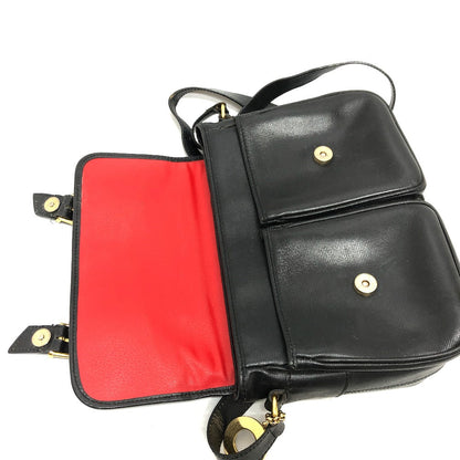 CELINE Shoulder Bag leather black Circle charm Women Used
