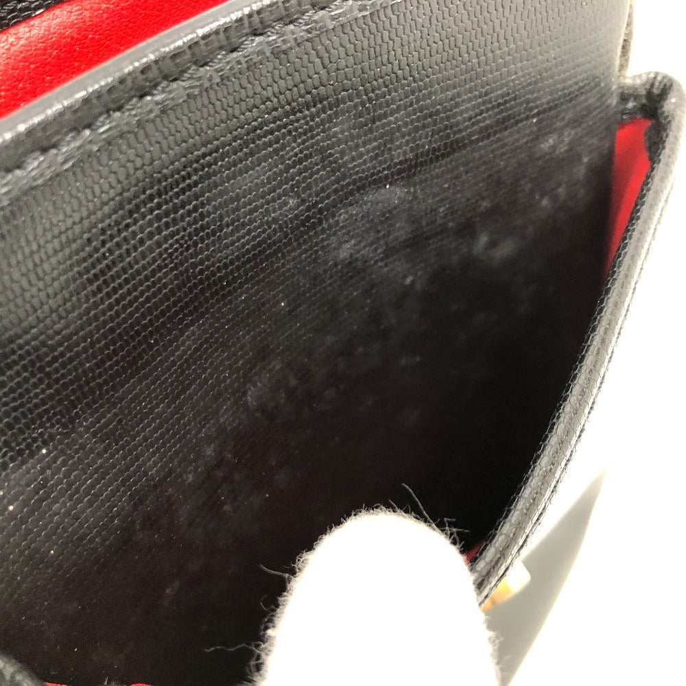 CELINE Shoulder Bag leather black Circle charm Women Used