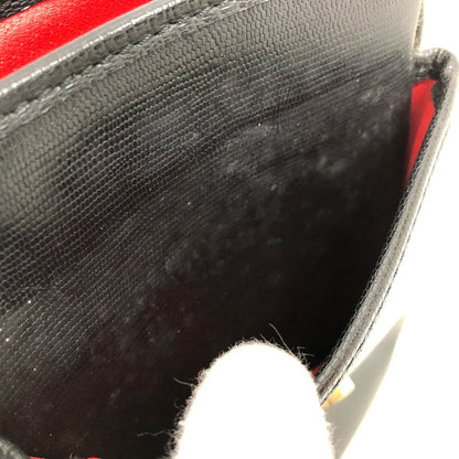 CELINE Shoulder Bag leather black Circle charm Women Used