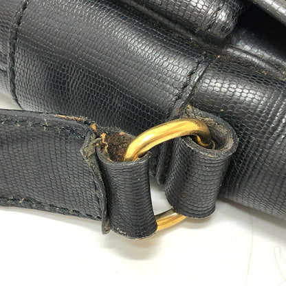 CELINE Shoulder Bag leather black Circle charm Women Used