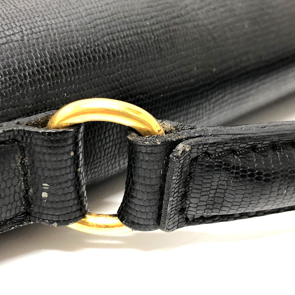 CELINE Shoulder Bag leather black Circle charm Women Used