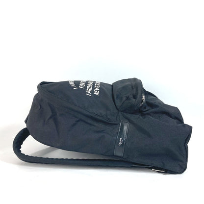 CELINE Backpack Nylon, Leather black logo mens Used