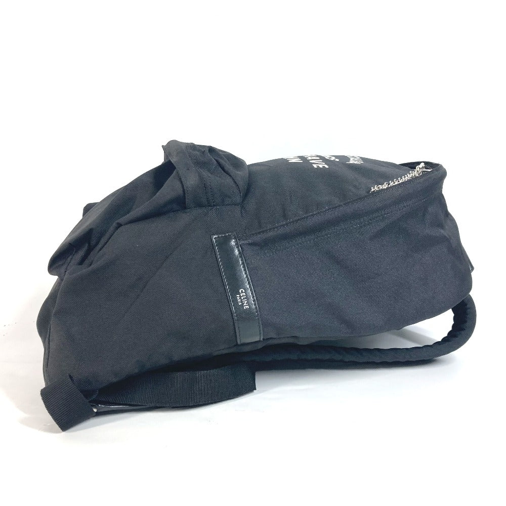CELINE Backpack Nylon, Leather black logo mens Used