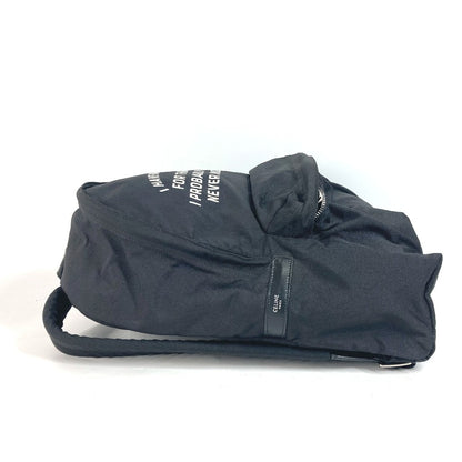 CELINE Backpack Nylon, Leather black logo mens Used