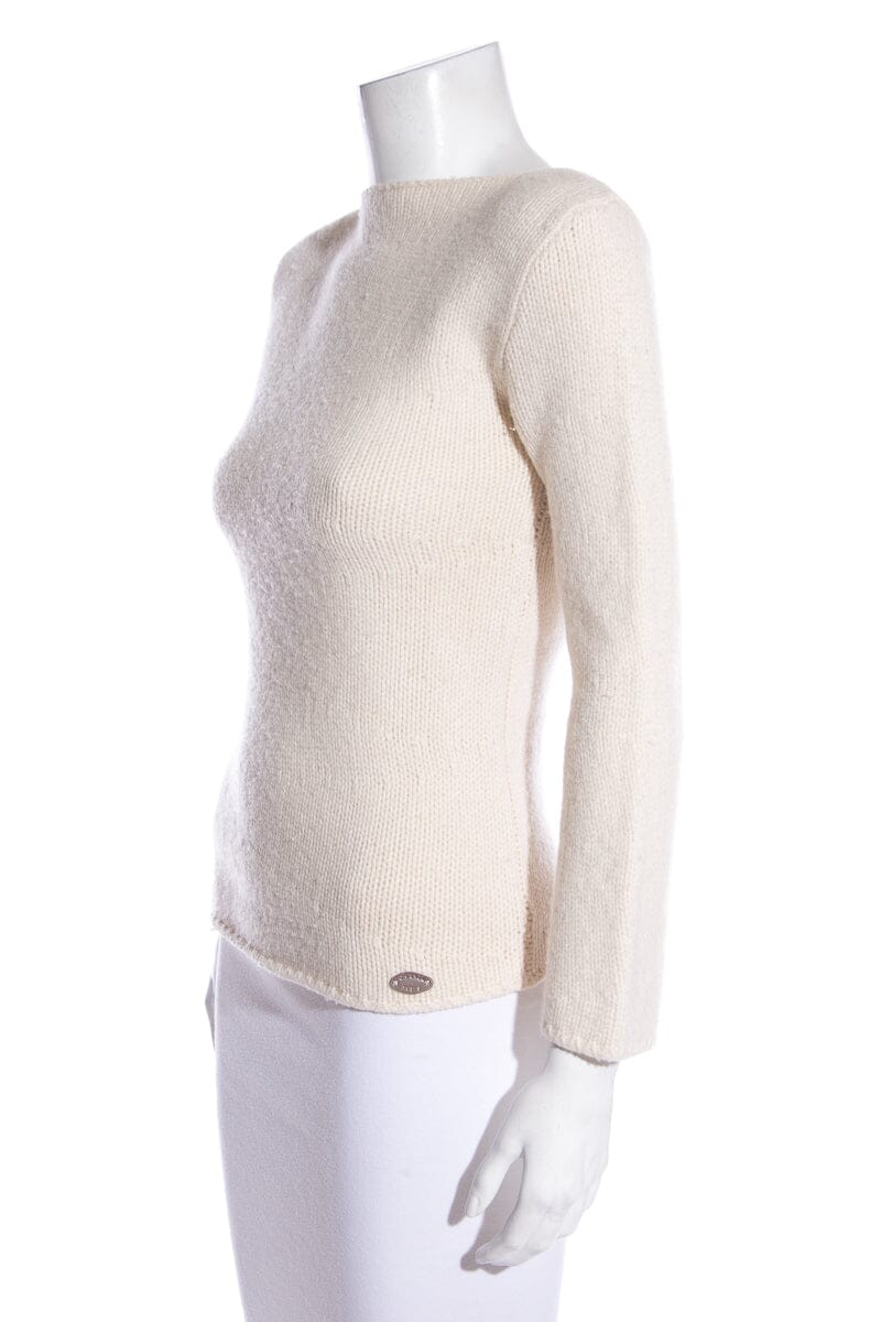 Chanel Cream Wool Boat Neck Sweater SZ 36