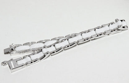 Chanel White Gold Ceramic Diamond Bracelet J2931
