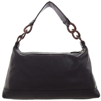 CHANEL Around 2001 Made Caviar Skin Cc Mark Stitch Wood Chain Top Handle Bag Black