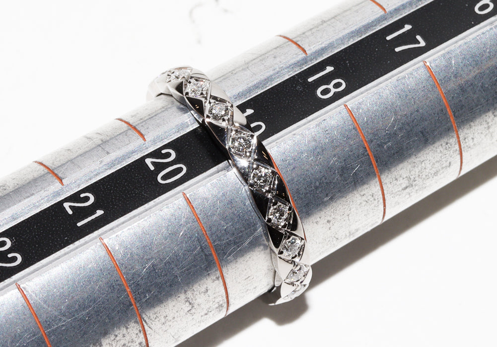 Chanel K18WG Diamond Coco Crush Ring Mini Model J11871