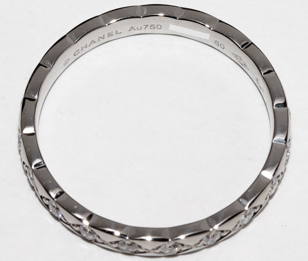 Chanel K18WG Diamond Coco Crush Ring Mini Model J11871