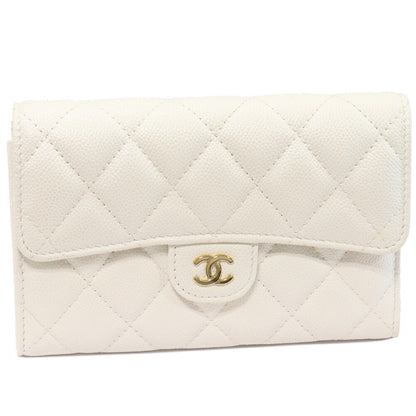 Chanel Caviar Skin Matelasse Medium Classic Flap Wallet Wallet AP0232