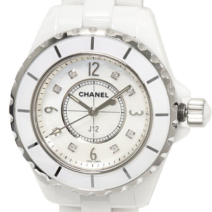 Chanel White Mother of Pearl J12 Watch H2422