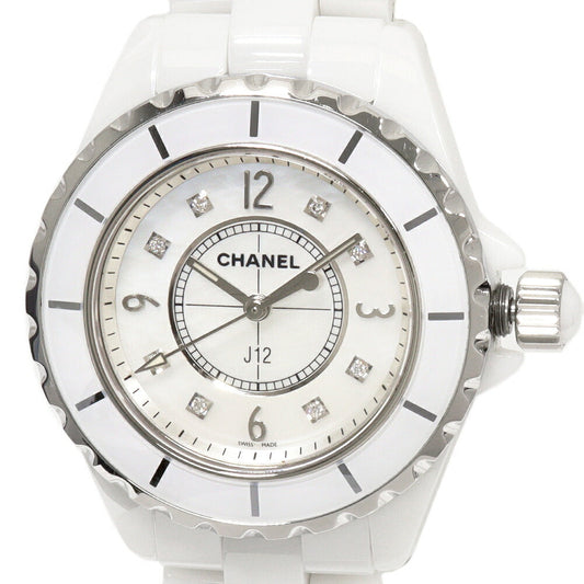 Chanel White Mother of Pearl J12 Watch H2422