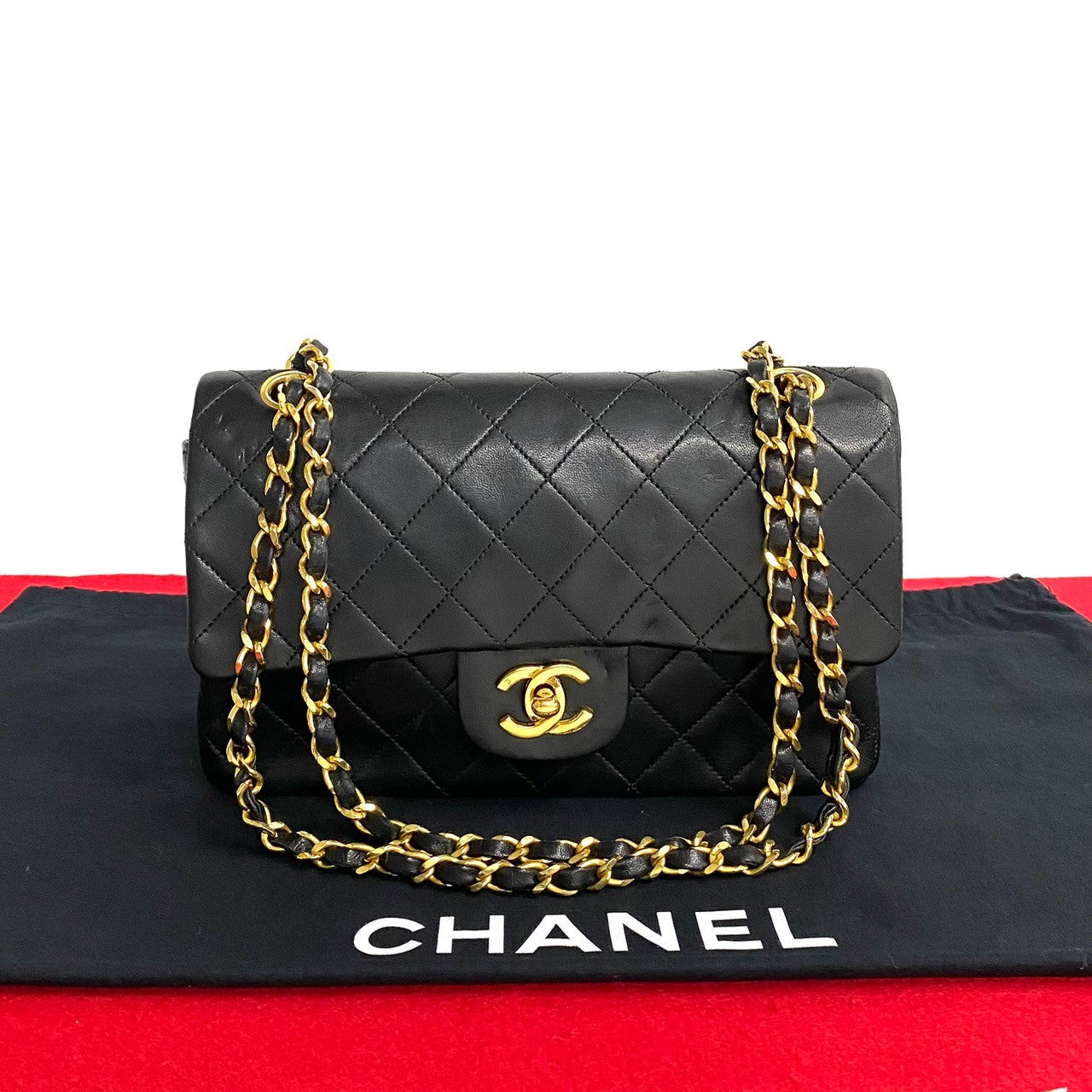 Chanel Small Classic Double Flap Bag  Leather Handbag in Good condition