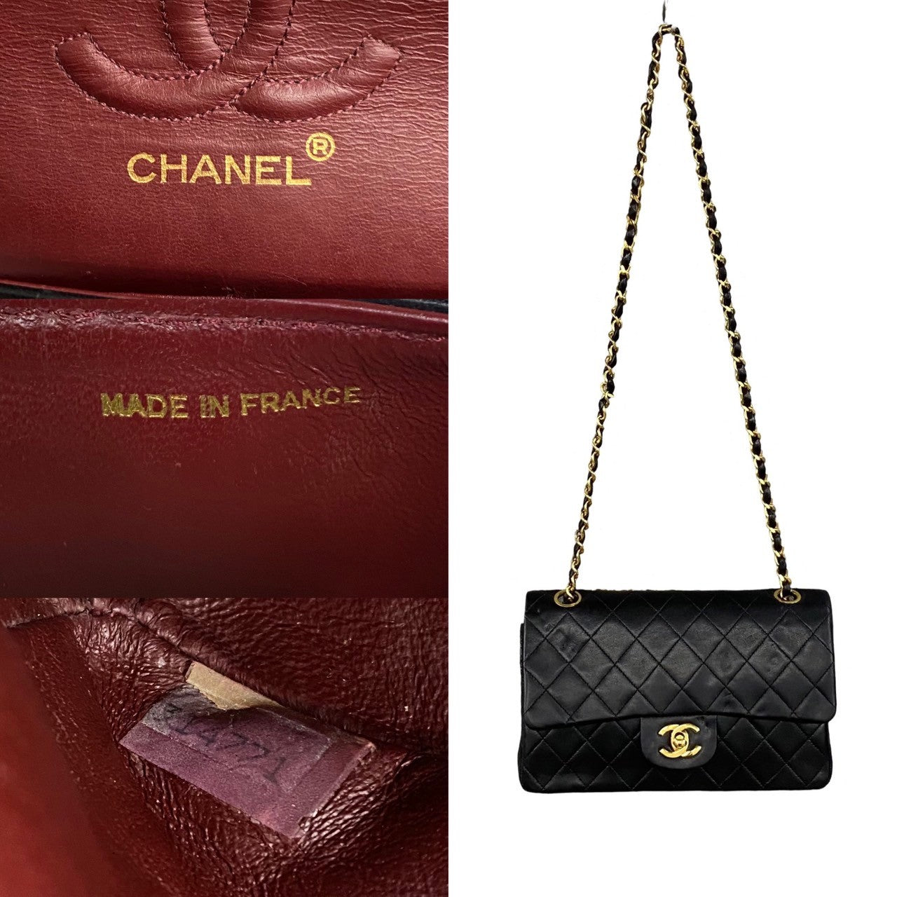 Chanel Small Classic Double Flap Bag  Leather Handbag in Good condition