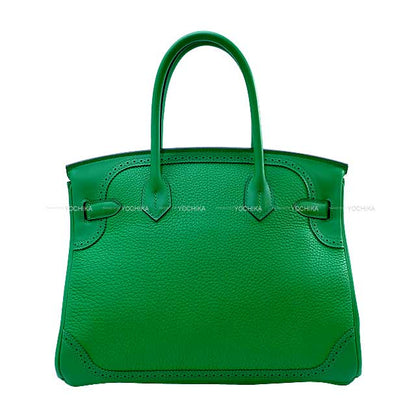 HERMES Handbag Birkin30 Ghillies Bambou Veau Togo/Veau Swift Silver HW Stamp