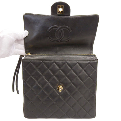 CHANEL Around 1997 Made Square Classic Flap Backpack Black