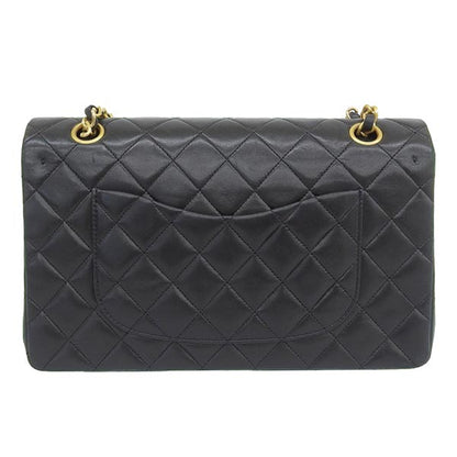 CHANEL Around 1990 Made Classic Flap Chain Bag 25Cm Black