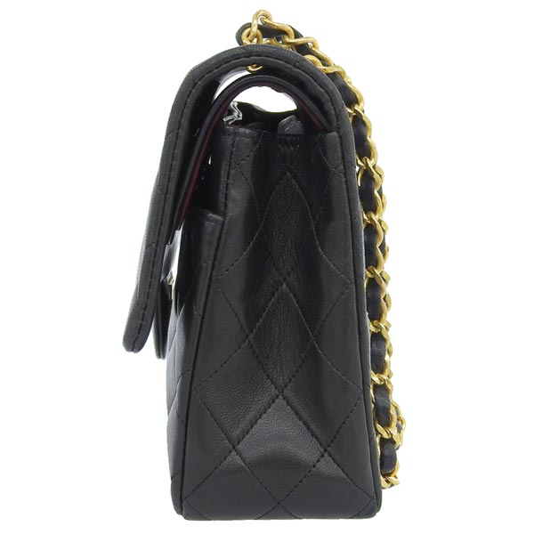 CHANEL Around 1990 Made Classic Flap Chain Bag 25Cm Black