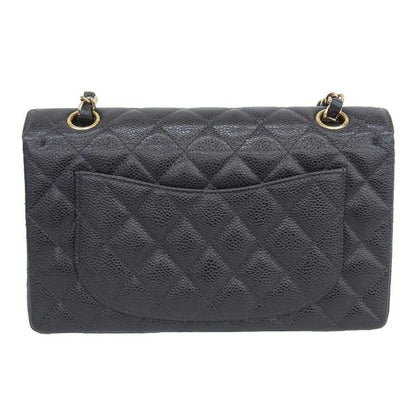 CHANEL Around 2003 Made Caviar Skin Classic Flap Chain Bag 23Cm Black