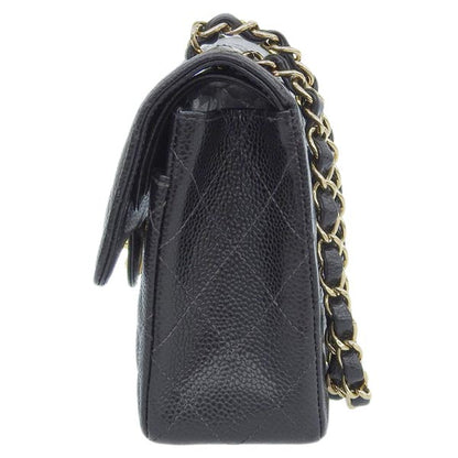 CHANEL Around 2003 Made Caviar Skin Classic Flap Chain Bag 23Cm Black