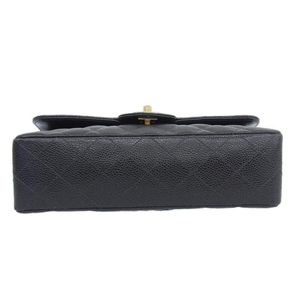 CHANEL Around 2003 Made Caviar Skin Classic Flap Chain Bag 23Cm Black