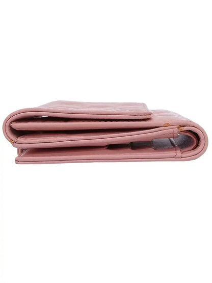 CHANEL Around 2003 Made Icon Cc Mark Plate Wallet Pink