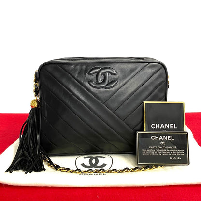 Chanel CC Chevron Camera Bag  Leather Crossbody Bag in Good condition